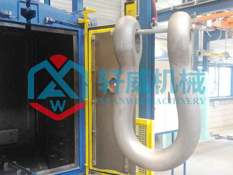 Double hook shot blasting machine