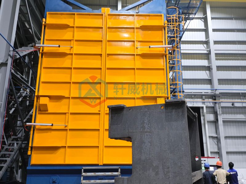 Large single hook shot blasting machine