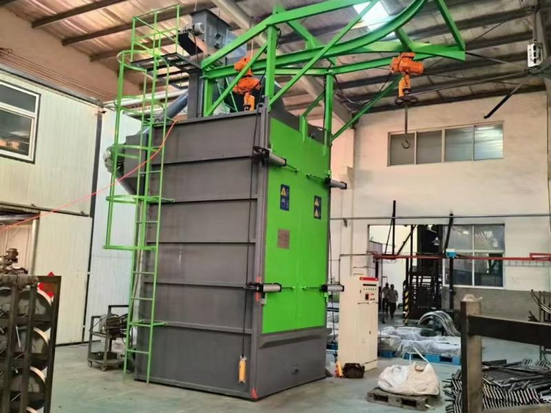 Single hook shot blasting machine