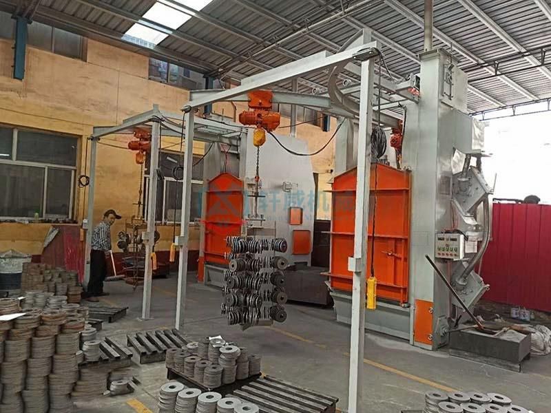 Integrated hook shot blasting machine