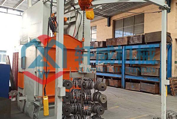 Suspended shot blasting integrated machine