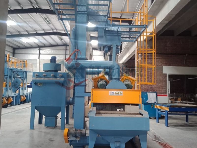 Crawler through shot blasting machine