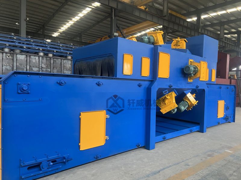 Mesh belt through shot blasting machine
