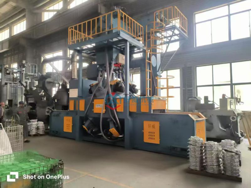 Aluminum die-casting mesh belt shot blasting machine