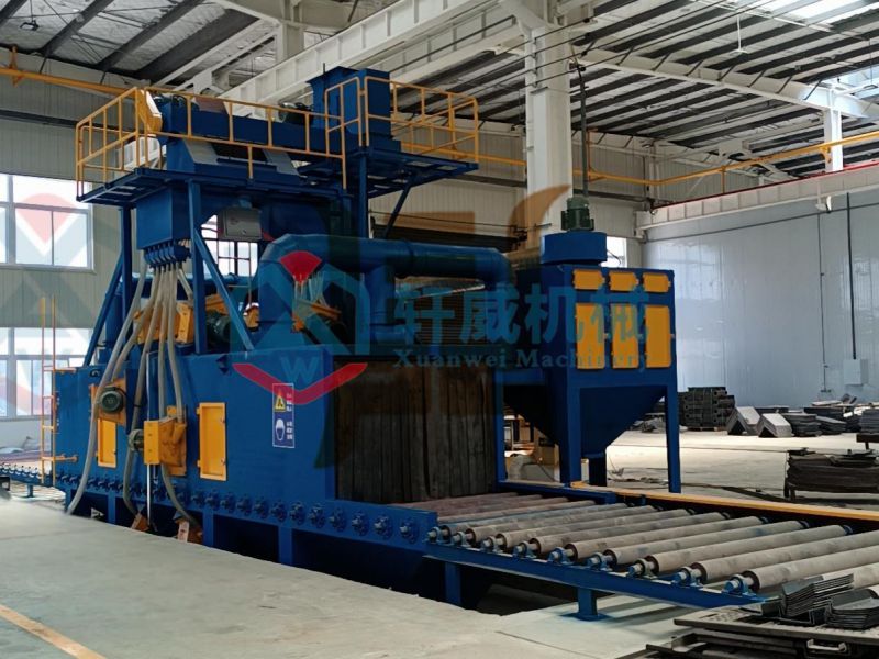 Steel structure through shot blasting machine
