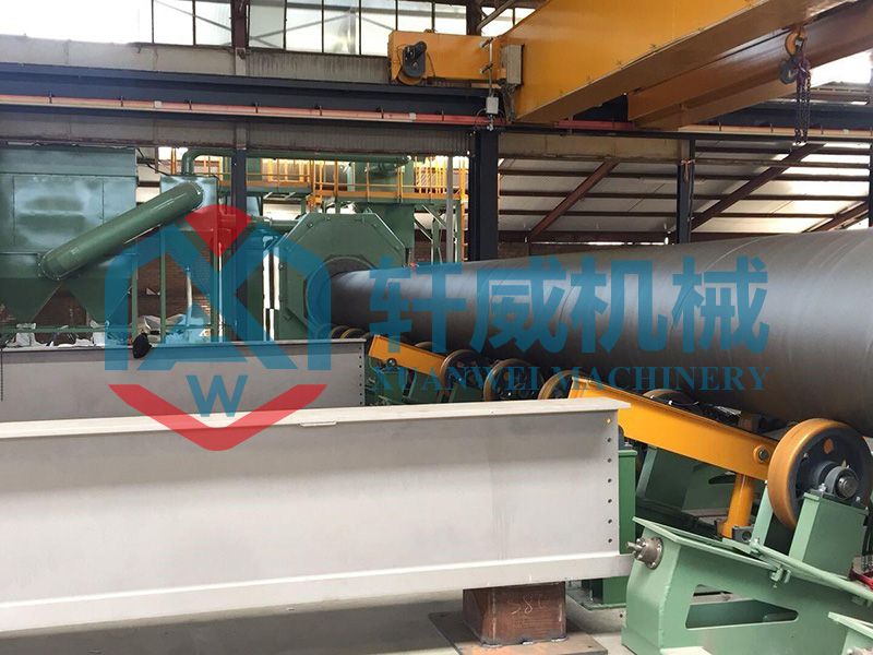 Steel pipe shot blasting machine