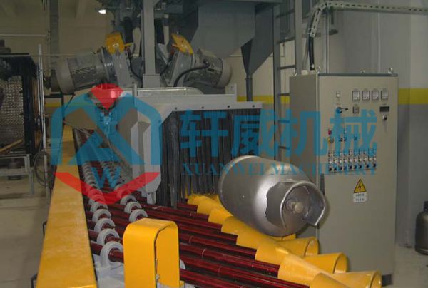Steel cylinder shot blasting cleaning machine