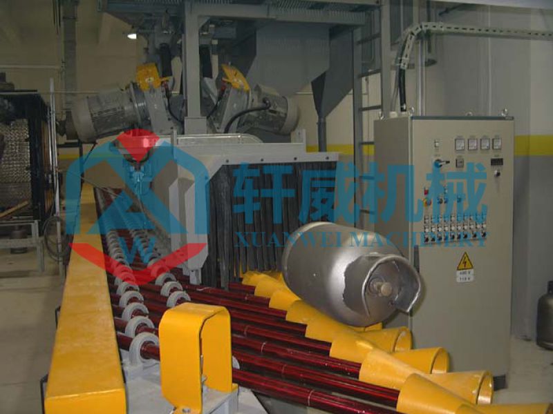 Steel cylinder shot blasting cleaning machine