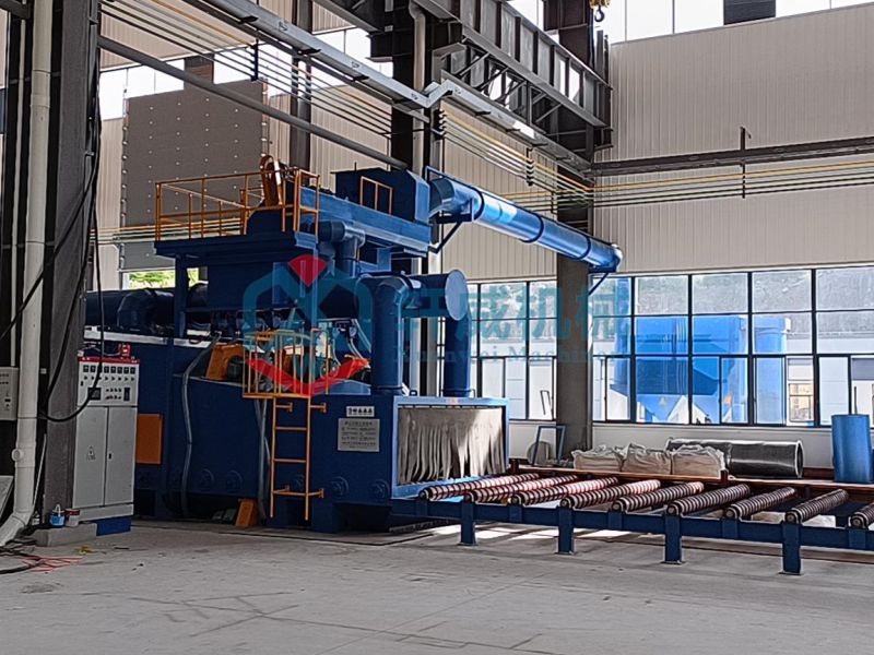 Large steel plate through shot blasting machine