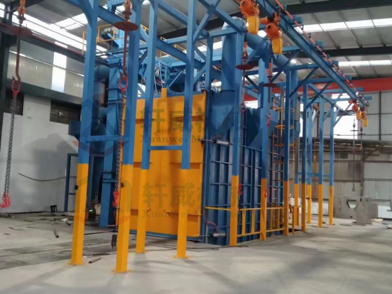 Gourd step through shot blasting machine