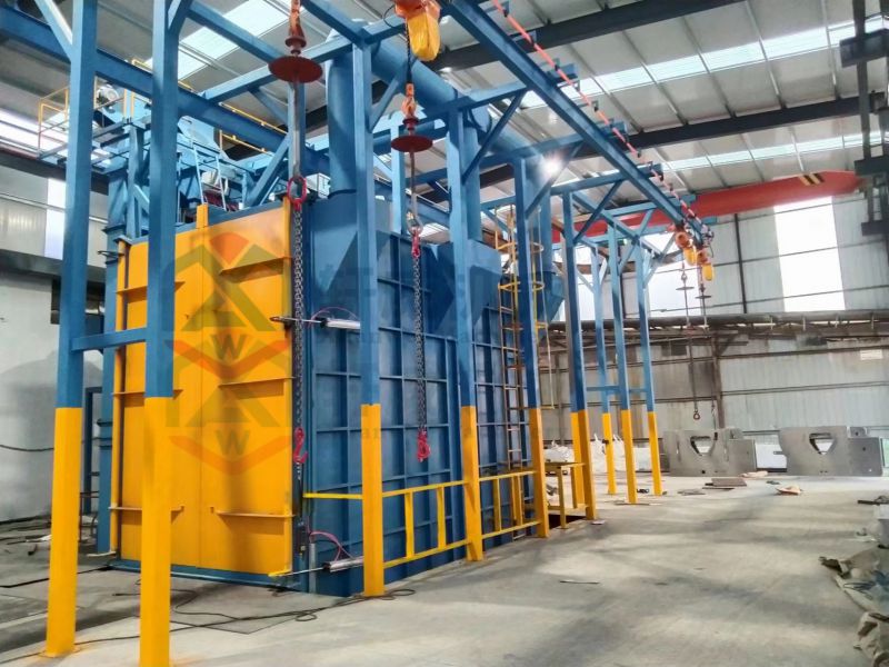 Step through suspension chain shot blasting machine