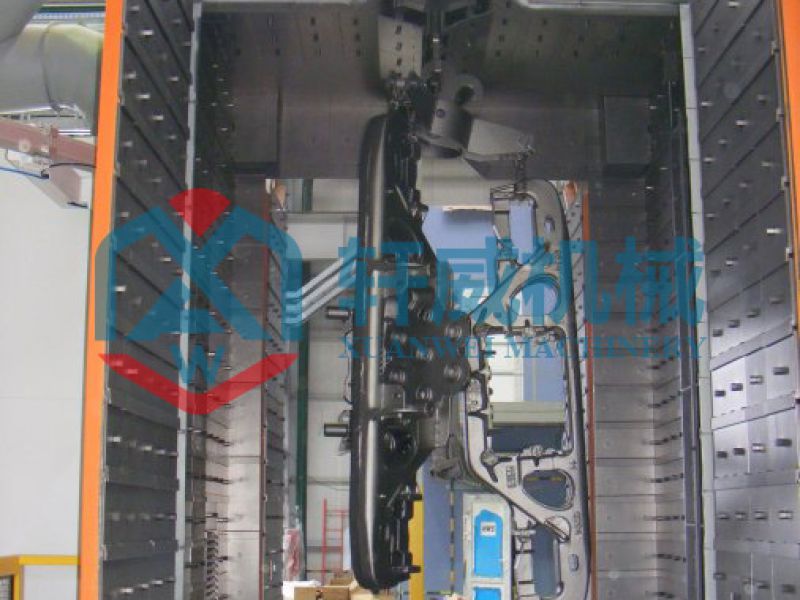 Stacked suspension chain shot blasting machine