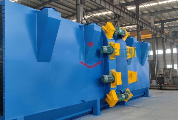 Hanging through shot blasting machine