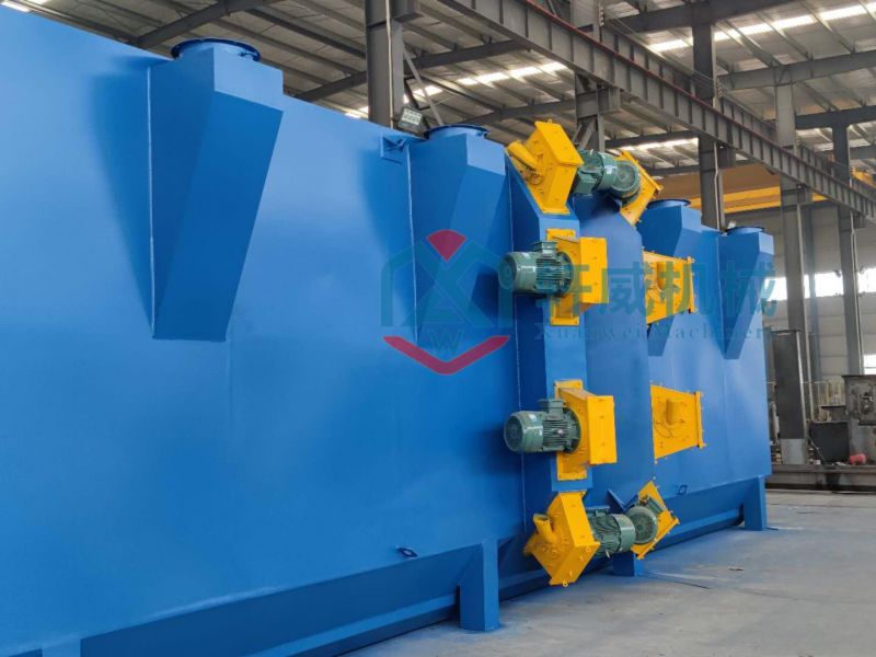 Hanging through shot blasting machine