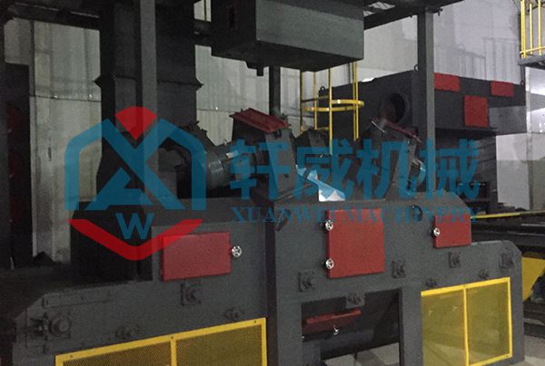 Crawler through shot blasting equipment