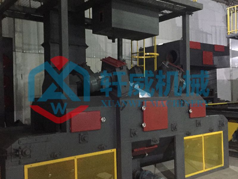Crawler through shot blasting equipment