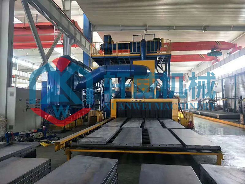 Steel component shot blasting machine