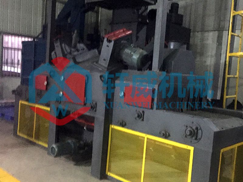 Single pass track shot blasting machine