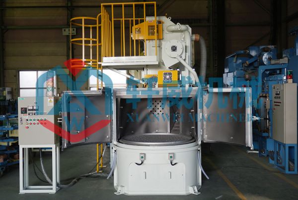 Gear rotary table shot blasting machine