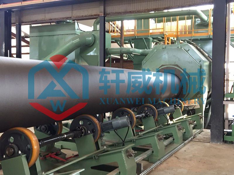 Pipe and bar shot blasting machine