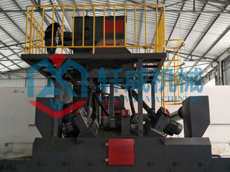 Crawler through shot blasting machine