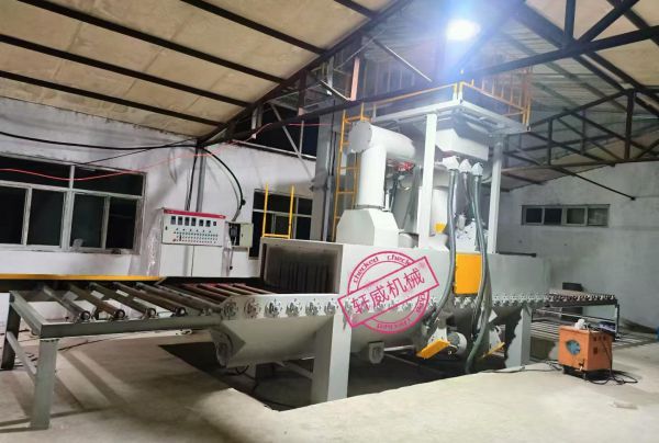 Roller through shot blasting machine