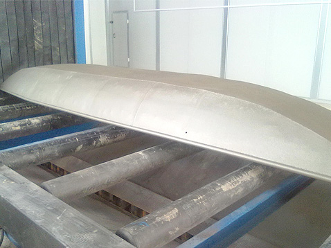 Shot blasting effect of steel components