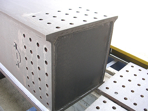 Shot blasting effect on steel structure