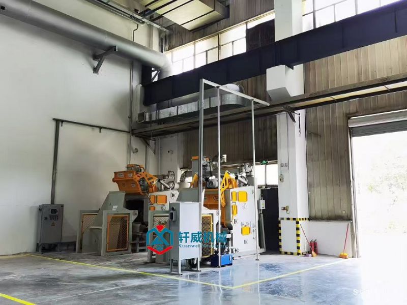 Explosion proof track type shot blasting machine (automatic loading and unloading)